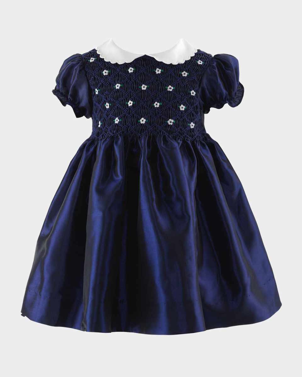 Girl's Taffeta Smocked Dress, Size 6M-24